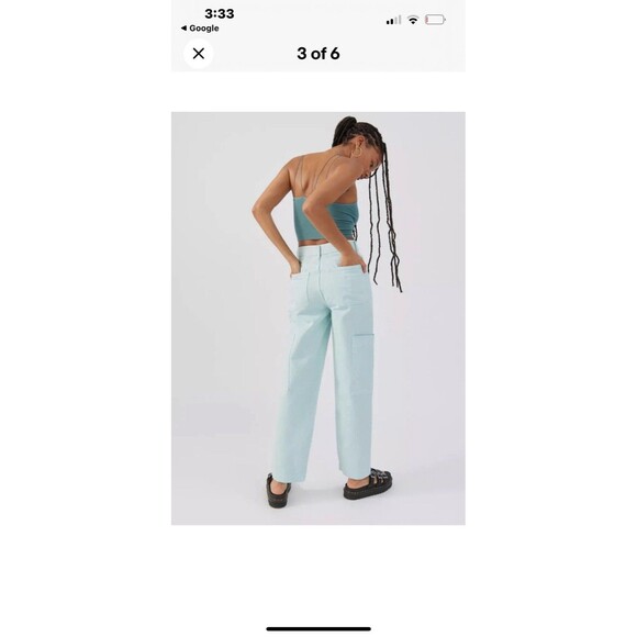 Urban Outfitters BDG Kate Baggy Jean Women’s 27 Light Blue Cargo High Waist - Picture 2 of 8